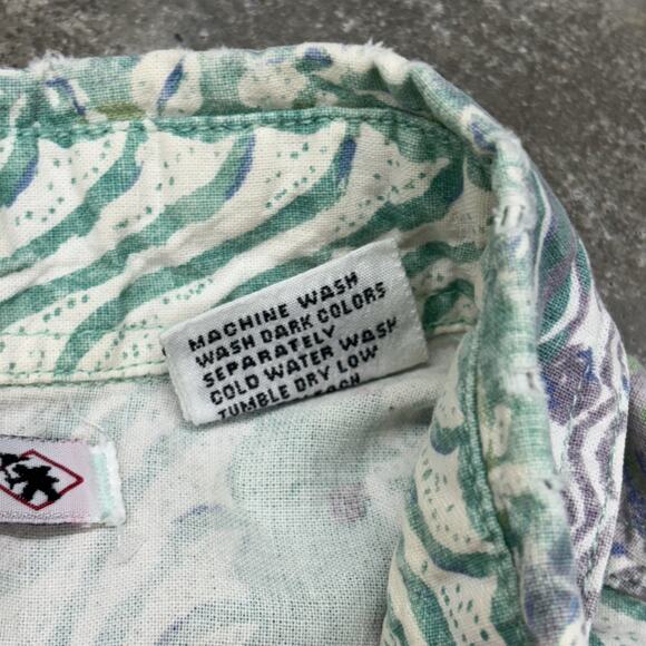 Vintage 90s Gotcha Sport Hawaiian Aloha Shirt Mens XL Tribal Print Surfer Beach - Picture 6 of 8